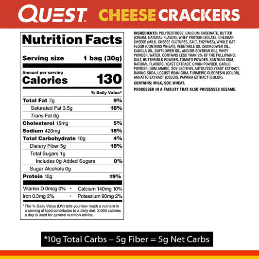 Quest - Crackers - Cheddar Blast  x4